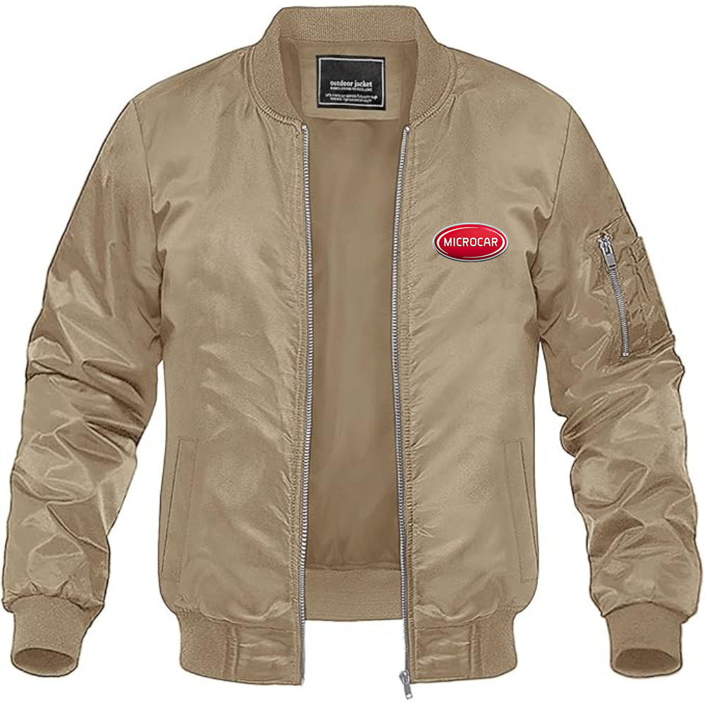 Men's Microcar Logo Lightweight Bomber Jacket Windbreaker Softshell Varsity Jacket Coat