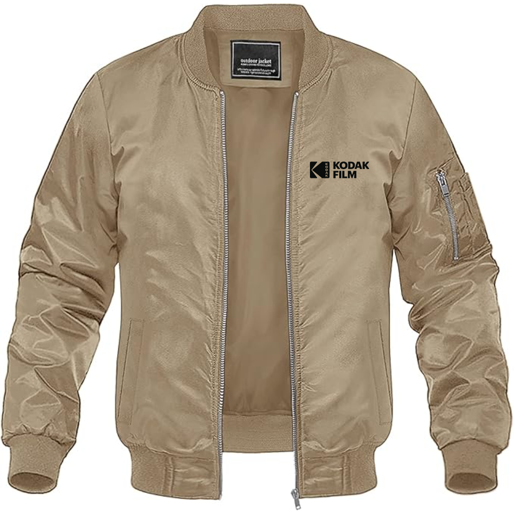Men's Kodak Motion Picture Film Logo Lightweight Bomber Jacket Windbreaker Softshell Varsity Jacket Coat