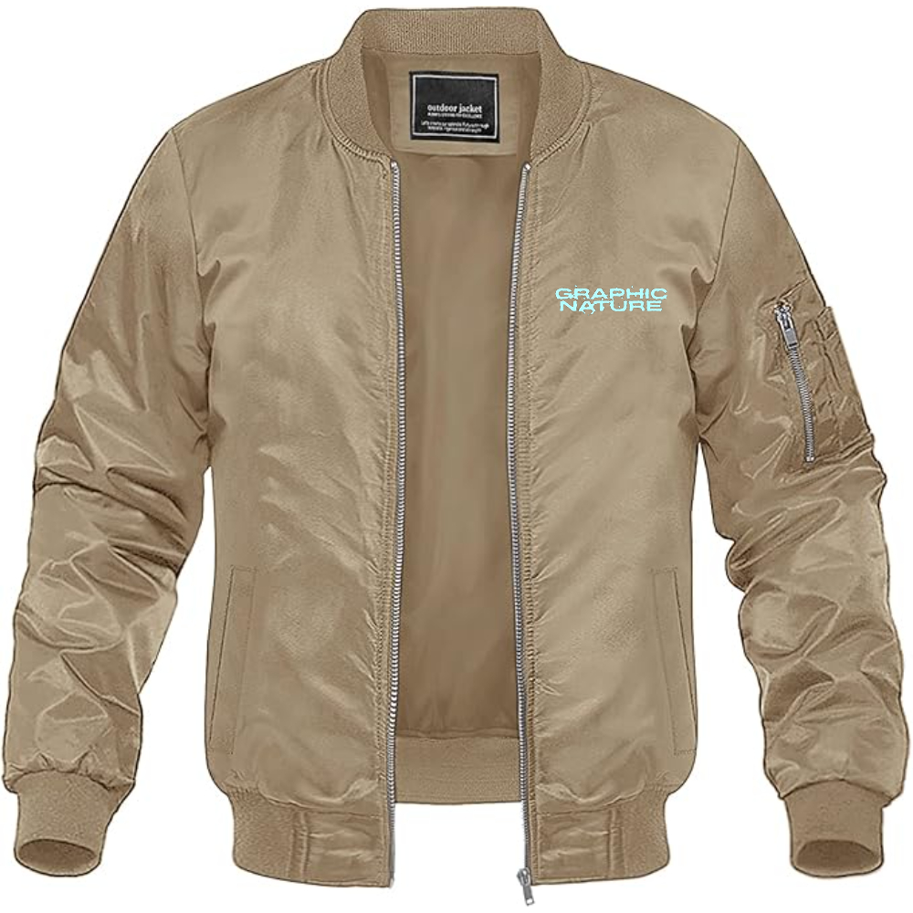 Men's Graphic Nature Logo Lightweight Bomber Jacket Windbreaker Softshell Varsity Jacket Coat