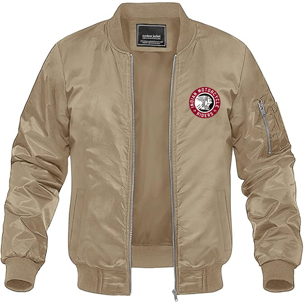 Men's Indian Motorcycle Lightweight Bomber Jacket Windbreaker Softshell Varsity Jacket Coat