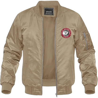 Men's Indian Motorcycle Lightweight Bomber Jacket Windbreaker Softshell Varsity Jacket Coat