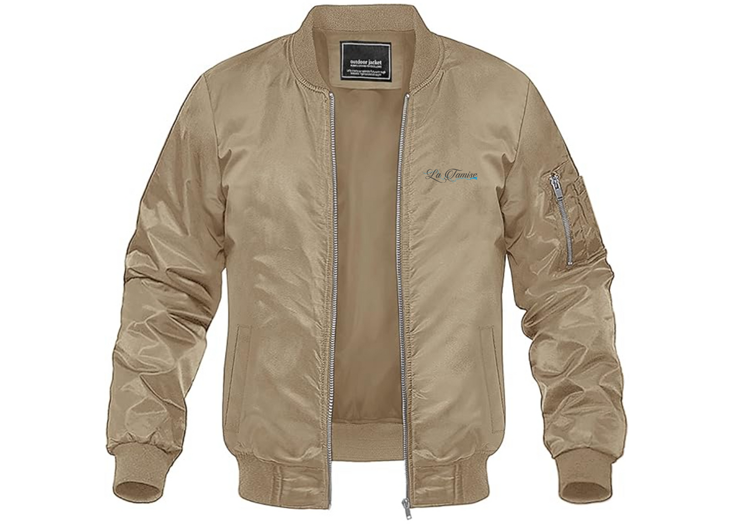 Men's La Tamise Logo Lightweight Bomber Jacket Windbreaker Softshell Varsity Jacket Coat