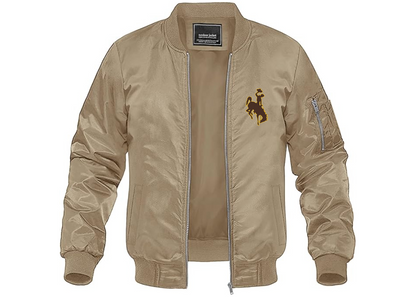 Men's Wyoming Cowboys Lightweight Bomber Jacket Windbreaker Softshell Varsity Jacket Coat