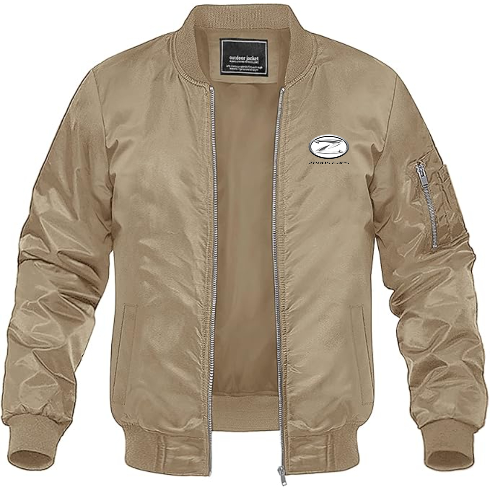 Men's Zenos Cars Logo Lightweight Bomber Jacket Windbreaker Softshell Varsity Jacket Coat