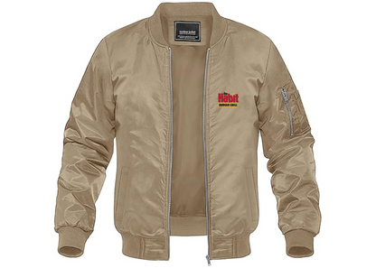 Men's The Habit Burger Grill Lightweight Bomber Jacket Windbreaker Softshell Varsity Jacket Coat