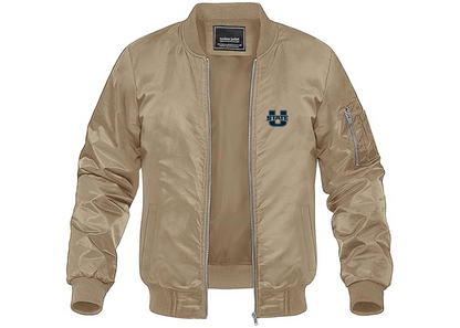 Men's Utah State Aggies Lightweight Bomber Jacket Windbreaker Softshell Varsity Jacket Coat