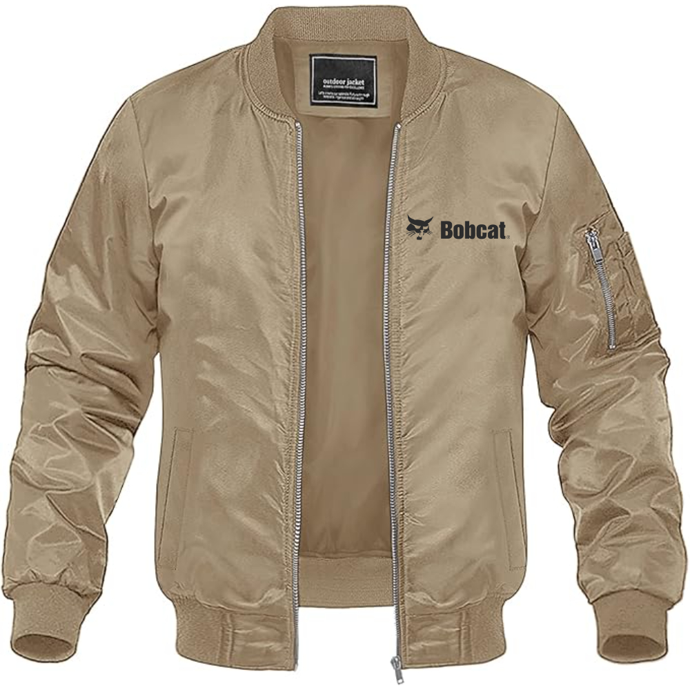 Men's Bobcat Company Logo Lightweight Bomber Jacket Windbreaker Softshell Varsity Jacket Coat
