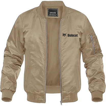Men's Bobcat Company Logo Lightweight Bomber Jacket Windbreaker Softshell Varsity Jacket Coat
