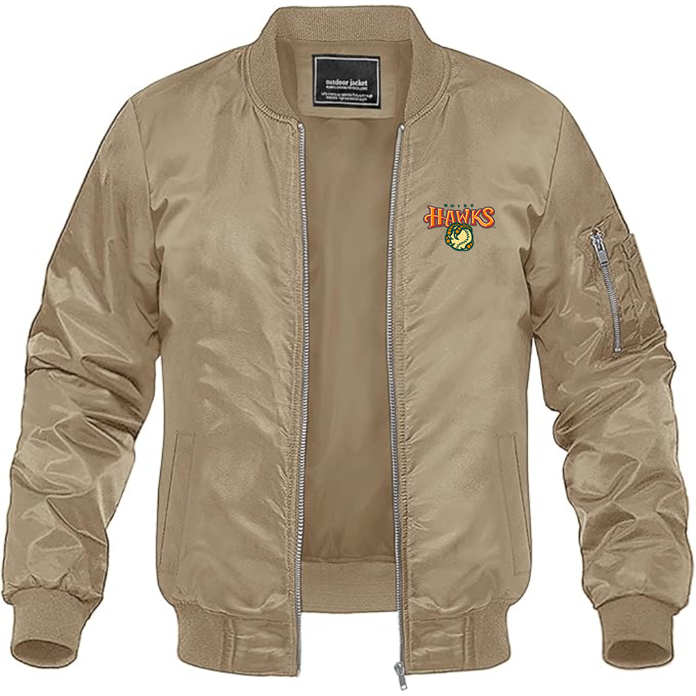 Men's Boise Hawks Logo Lightweight Bomber Jacket Windbreaker Softshell Varsity Jacket Coat