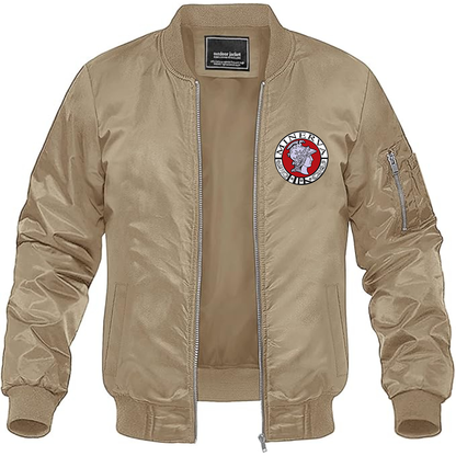 Men's Minerva Automobile Logo Lightweight Bomber Jacket Windbreaker Softshell Varsity Jacket Coat