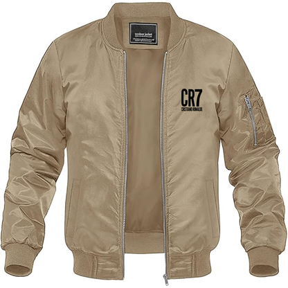 Men's CR7 Logo Lightweight Bomber Jacket Windbreaker Softshell Varsity Jacket Coat