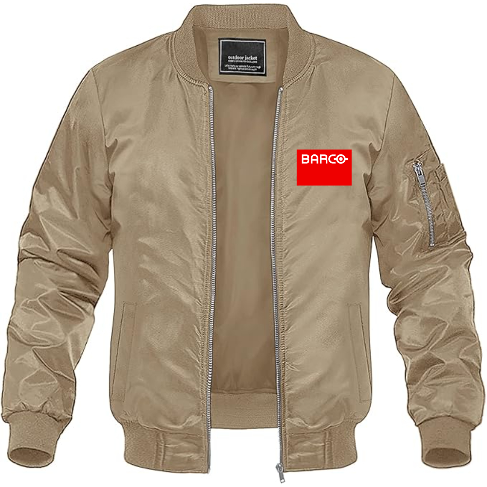 Men's Barco Logo Lightweight Bomber Jacket Windbreaker Softshell Varsity Jacket Coat (Copy)