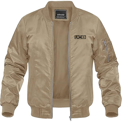 Men's JCB Logo Lightweight Bomber Jacket Windbreaker Softshell Varsity Jacket Coat
