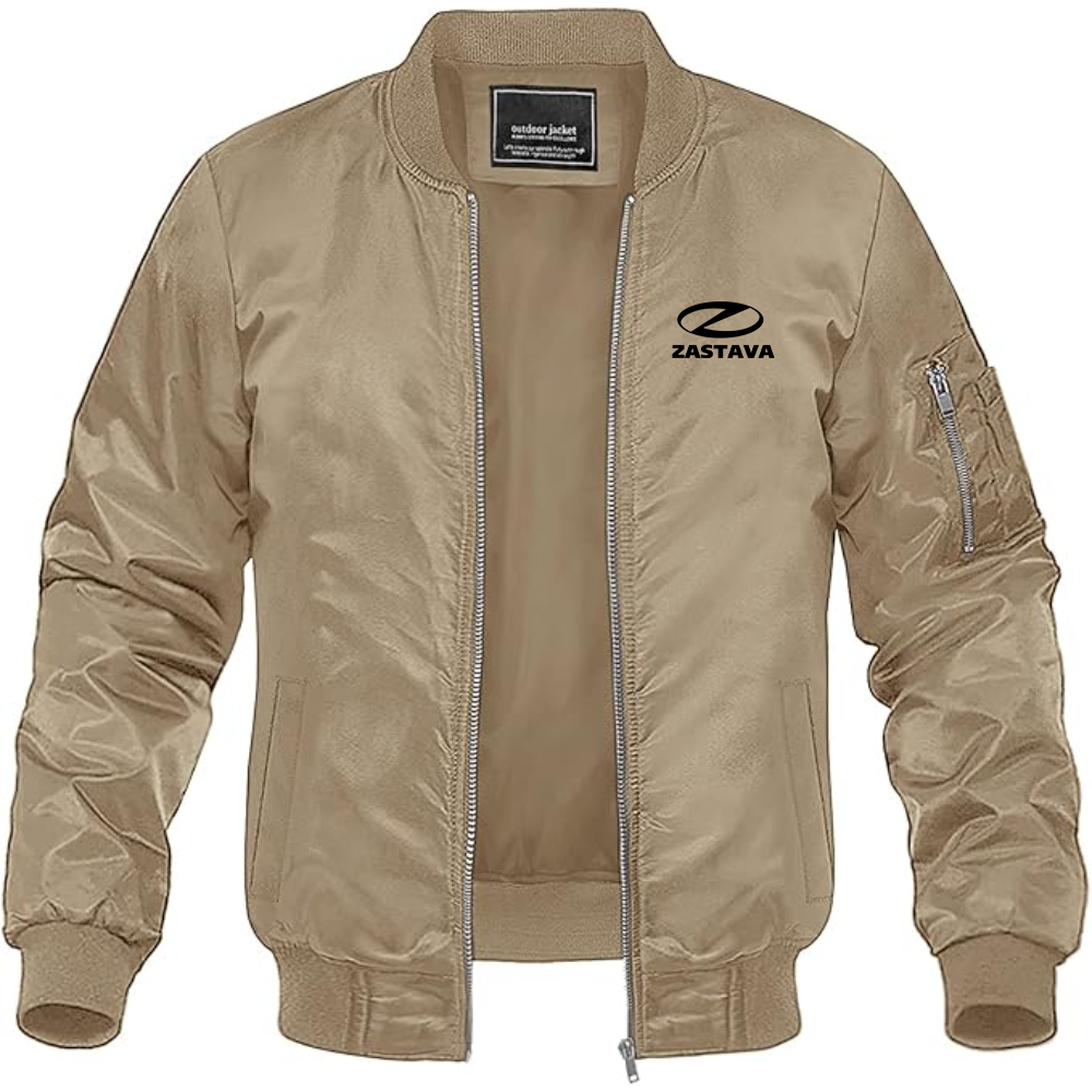 Men's Zastava  Logo Lightweight Bomber Jacket Windbreaker Softshell Varsity Jacket Coat