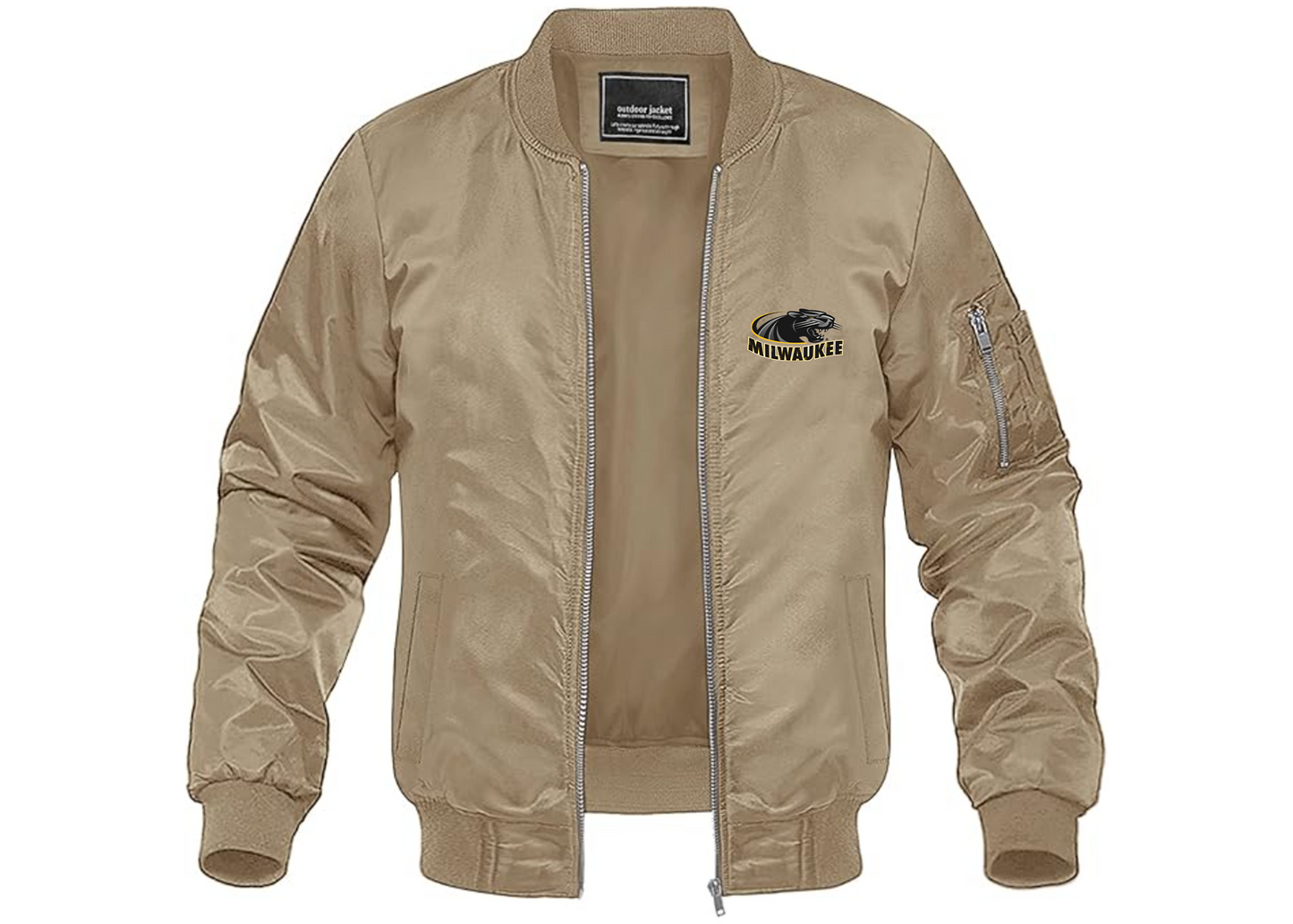 Men's Wisconsin Milwaukee Panthers Lightweight Bomber Jacket Windbreaker Softshell Varsity Jacket Coat