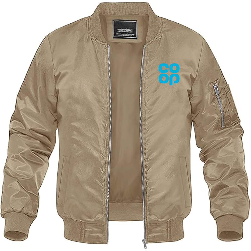 Men's CoOp Lightweight Bomber Jacket Windbreaker Softshell Varsity Jacket Coat