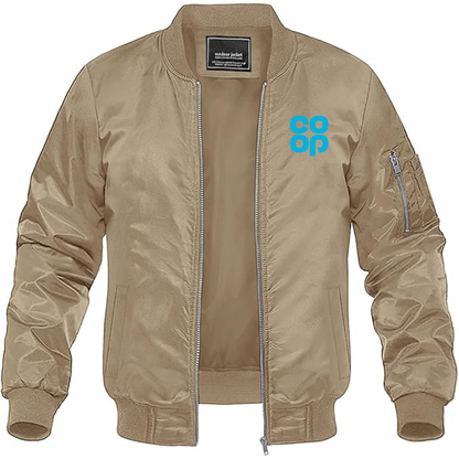 Men's CoOp Lightweight Bomber Jacket Windbreaker Softshell Varsity Jacket Coat
