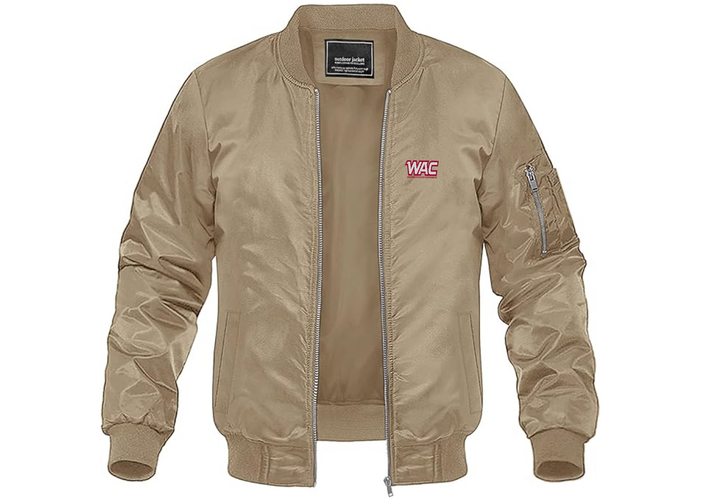 Men's Western Athletic Conference Lightweight Bomber Jacket Windbreaker Softshell Varsity Jacket Coat