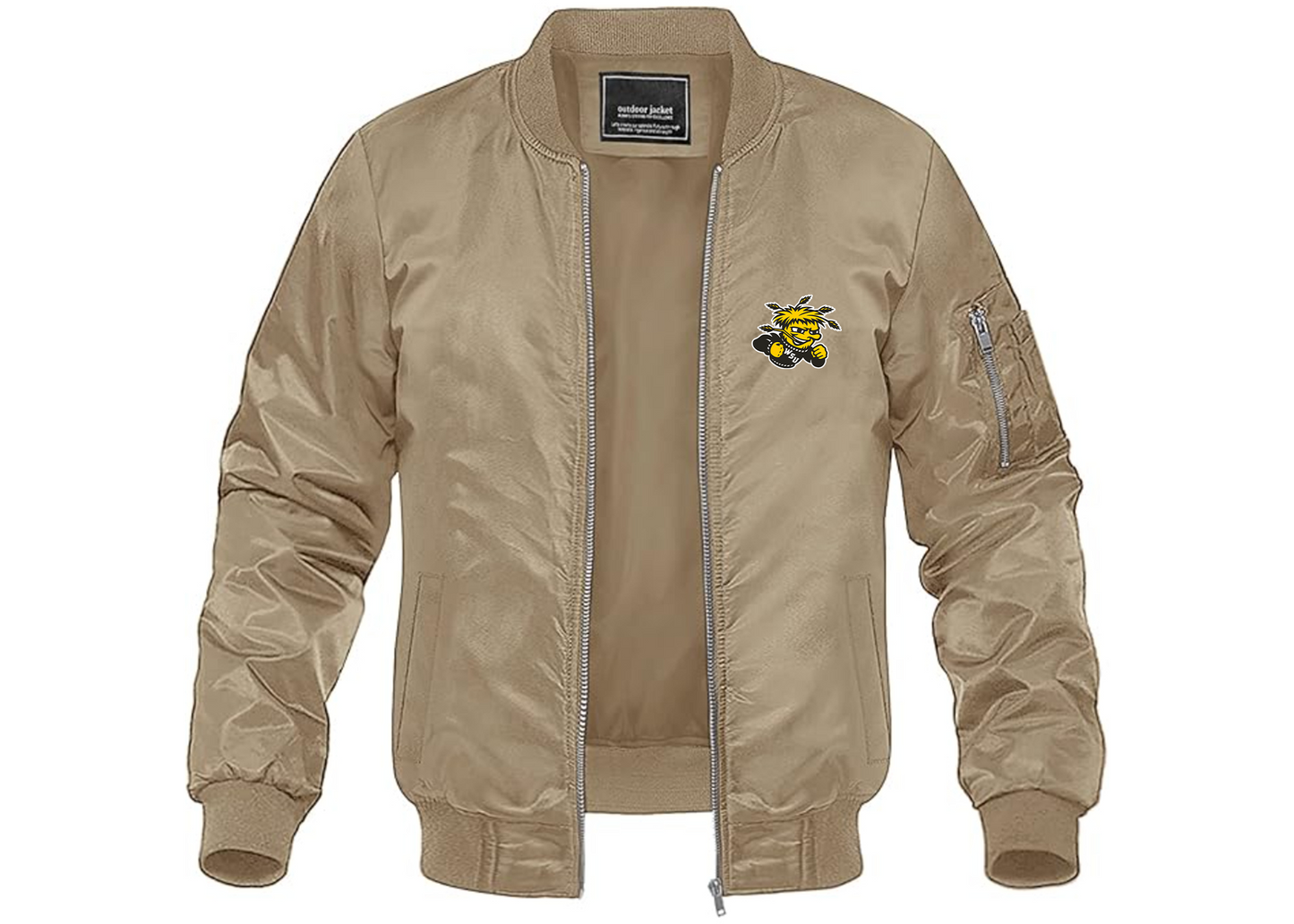 Men's Wichita State Shockers Lightweight Bomber Jacket Windbreaker Softshell Varsity Jacket Coat
