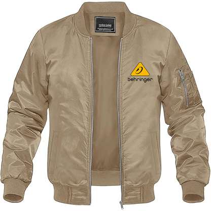 Men's Behringer Logo Lightweight Bomber Jacket Windbreaker Softshell Varsity Jacket Coat