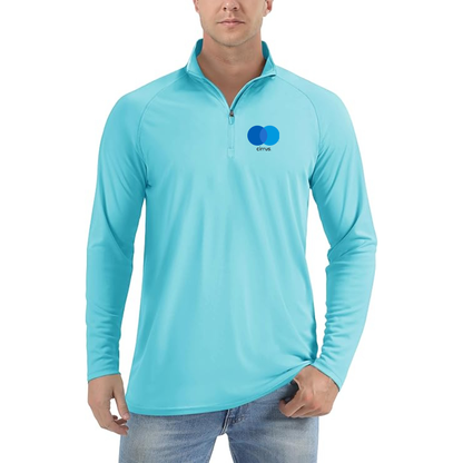 Men's Cirrus Logo Lightweight Quarter-Zip Athletic Shirt Long Sleeve Performance Wear
