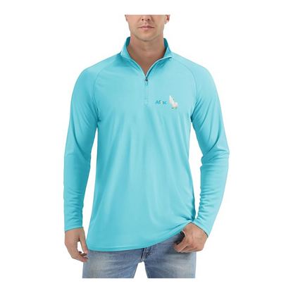 Men's Aflac Logo and Duck Lightweight Quarter-Zip Athletic Shirt Long Sleeve Performance Wear