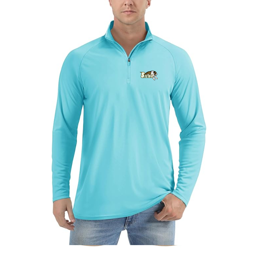 Men's Siena Saints Logo  Lightweight Quarter-Zip Athletic Shirt Long Sleeve Performance Wear