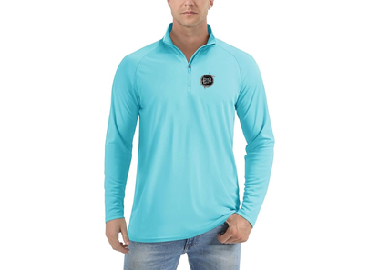 Men's When Rivers Meet Lightweight Quarter-Zip Athletic Shirt Long Sleeve Performance Wear