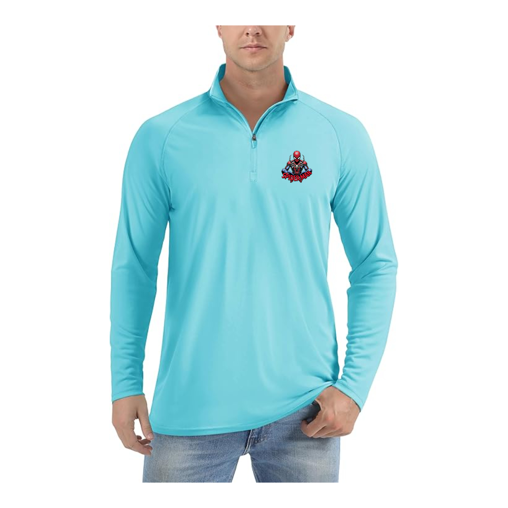 Men's Spider-Man 2025  Lightweight Quarter-Zip Athletic Shirt Long Sleeve Performance Wear