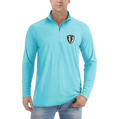 Men's  Foffa Bike Lightweight Quarter-Zip Athletic Shirt Long Sleeve Performance Wear