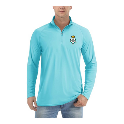 Men's Santos Laguna Soccer  Lightweight Quarter-Zip Athletic Shirt Long Sleeve Performance Wear