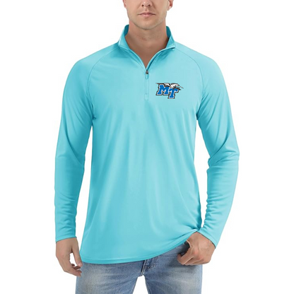 Men's Middle Tennessee Blue Raiders  Lightweight Quarter-Zip Athletic Shirt Long Sleeve Performance Wear