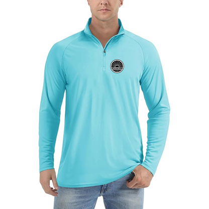 Men's Westfield-logo Lightweight Quarter-Zip Athletic Shirt Long Sleeve Performance Wear