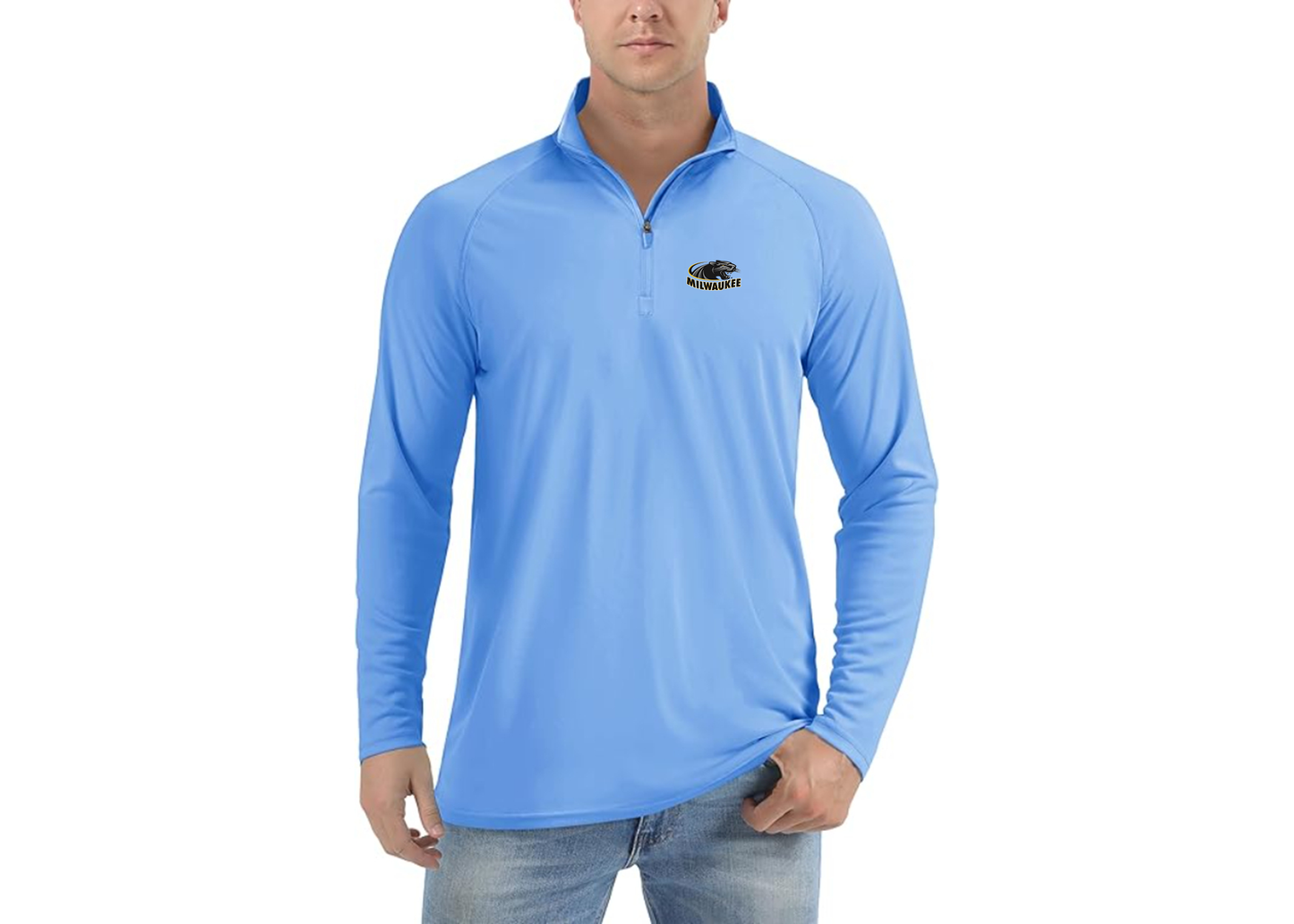 Men's Wisconsin Milwaukee Panthers Lightweight Quarter-Zip Athletic Shirt Long Sleeve Performance Wear