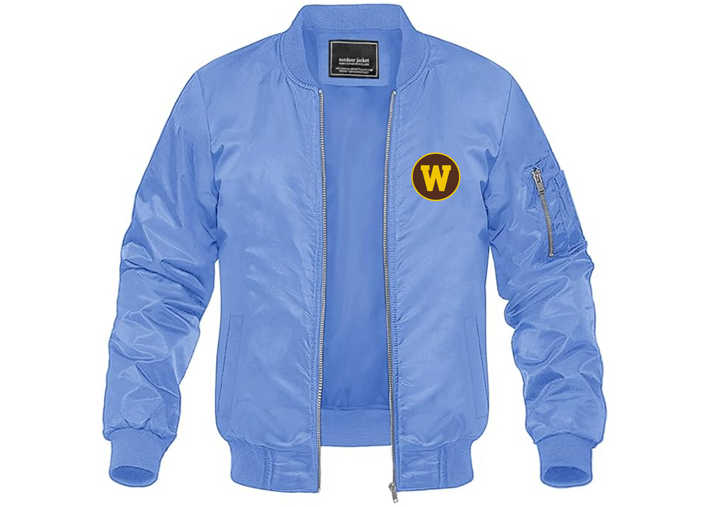 Men's Western Michigan Broncos Lightweight Bomber Jacket Windbreaker Softshell Varsity Jacket Coat