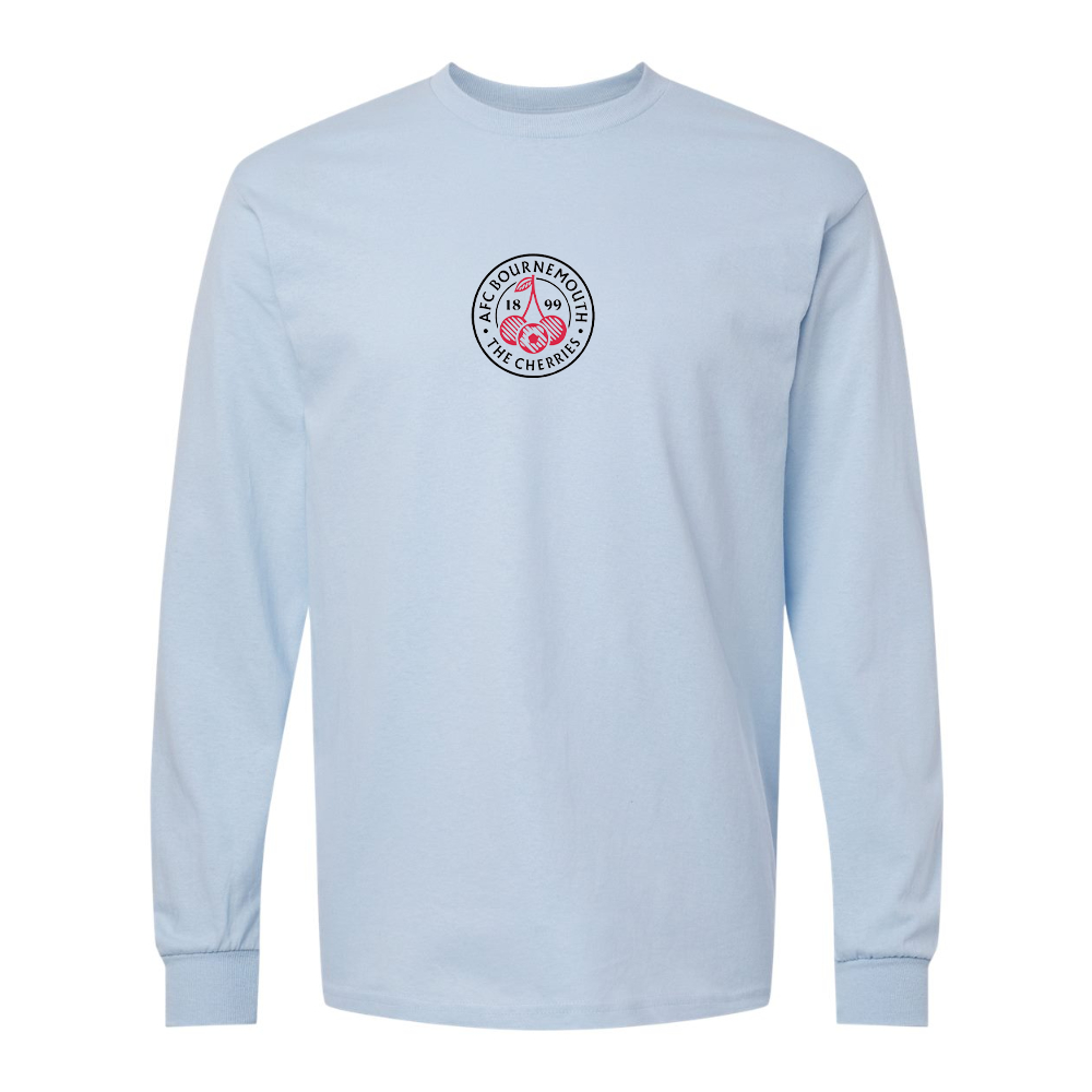Men's AFC Bournemouth Soccer Logo Gildan Heavy Cotton Long Sleeve T-Shirt