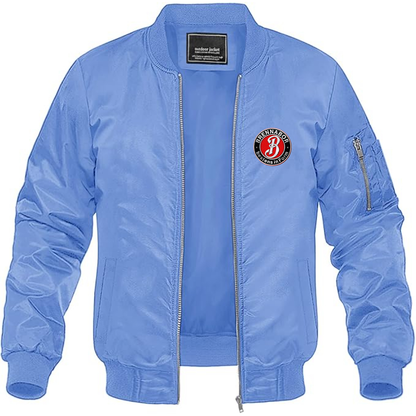 Men's Brennabor Werke Logo Lightweight Bomber Jacket Windbreaker Softshell Varsity Jacket Coat