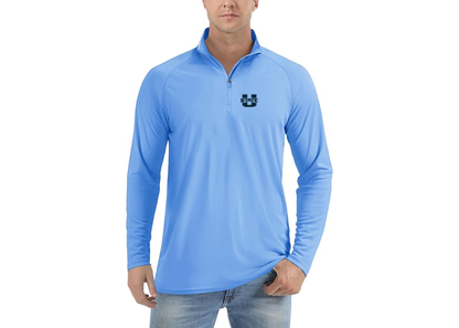 Men's Utah State Aggies Lightweight Quarter-Zip Athletic Shirt Long Sleeve Performance Wear