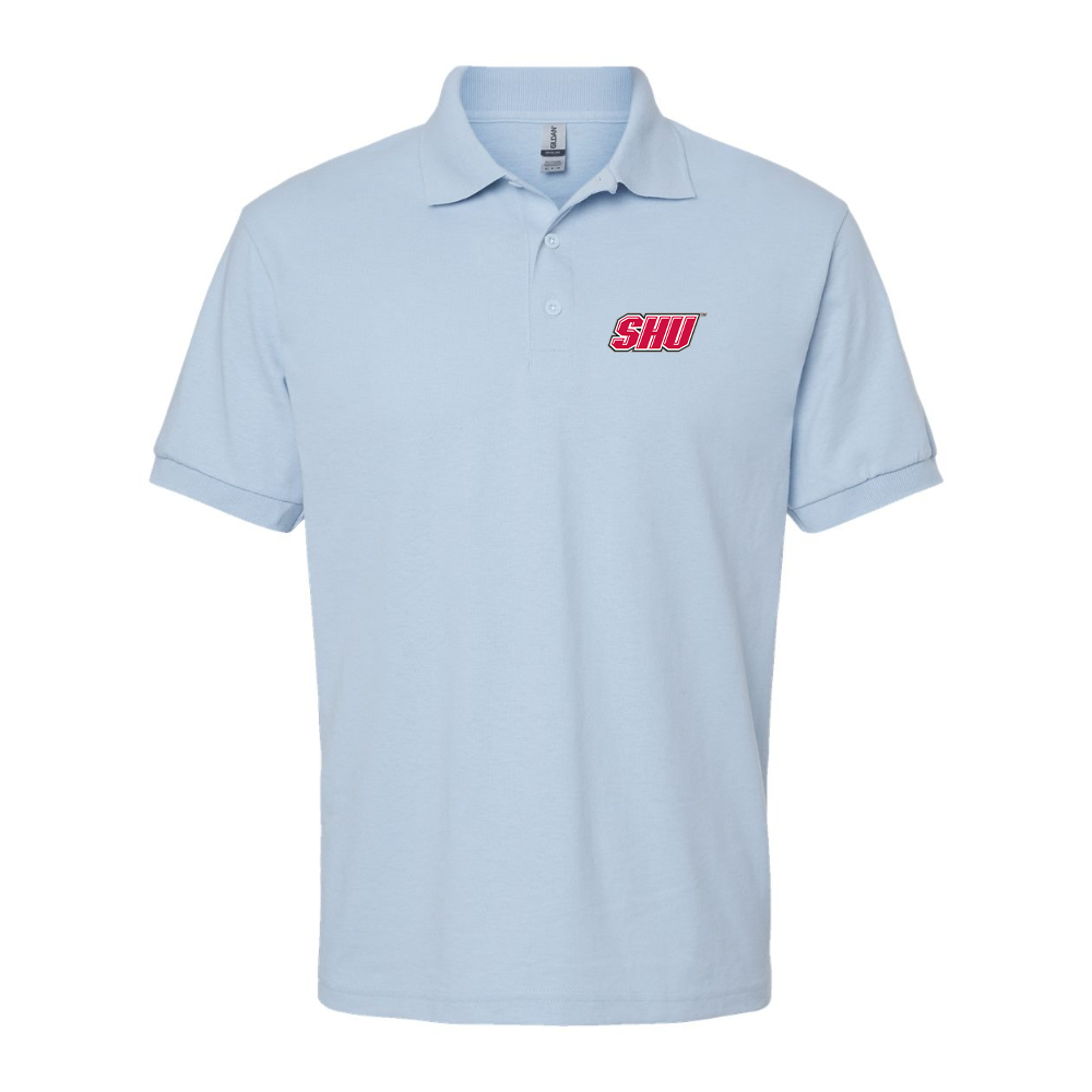 Men's Sacred Heart Pioneers Logo Gildan Dry Blend Jersey Polo