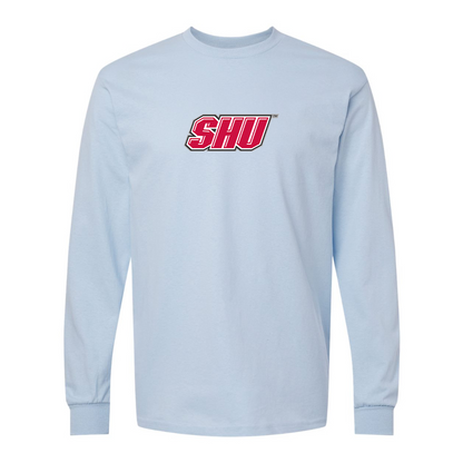 Men's Sacred Heart Pioneers Logo Gildan Heavy Cotton Long Sleeve T-Shirt