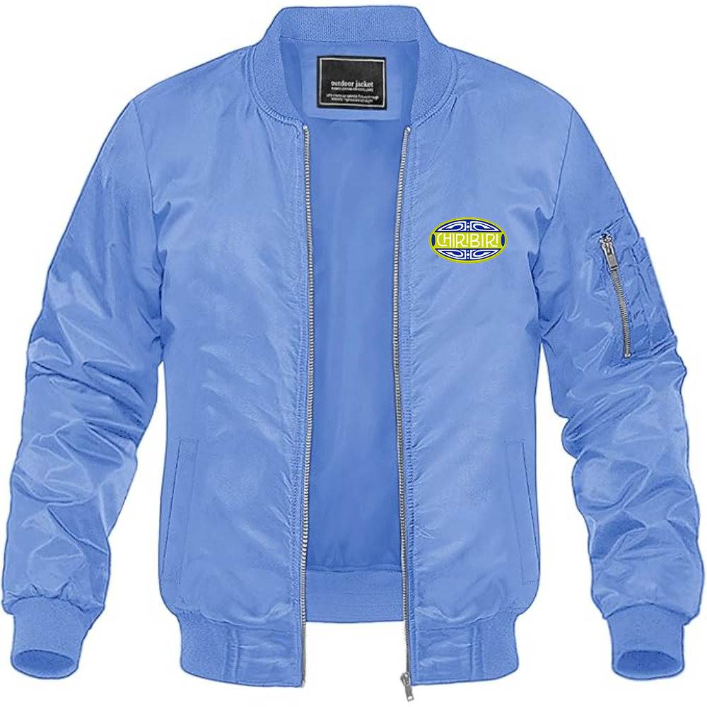 Men's Chiribiri Logo Lightweight Bomber Jacket Windbreaker Softshell Varsity Jacket Coat