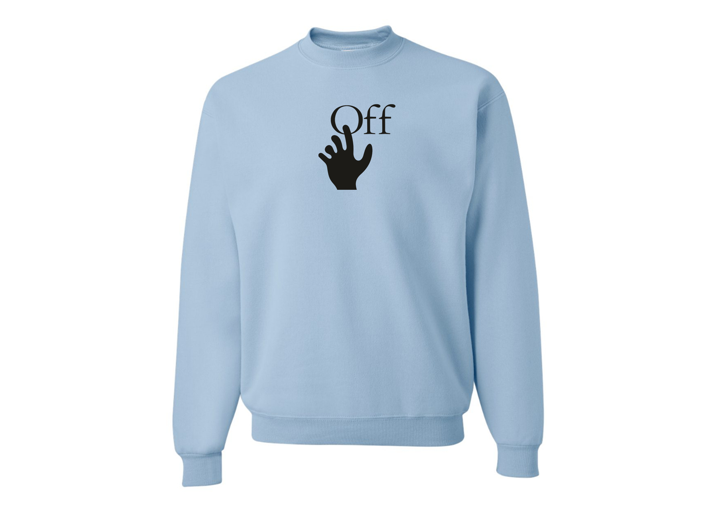 Men's Off-White Hand JERZEES NuBlend Crewneck Sweatshirt