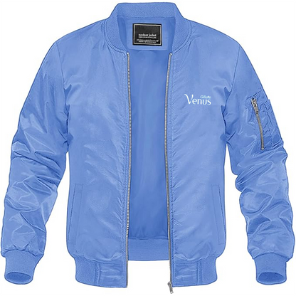 Men's Gillette Venus Logo Lightweight Bomber Jacket Windbreaker Softshell Varsity Jacket Coat