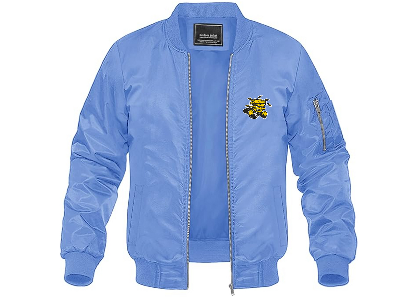 Men's Wichita State Shockers Lightweight Bomber Jacket Windbreaker Softshell Varsity Jacket Coat