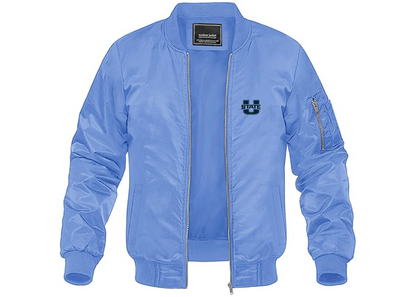 Men's Utah State Aggies Lightweight Bomber Jacket Windbreaker Softshell Varsity Jacket Coat