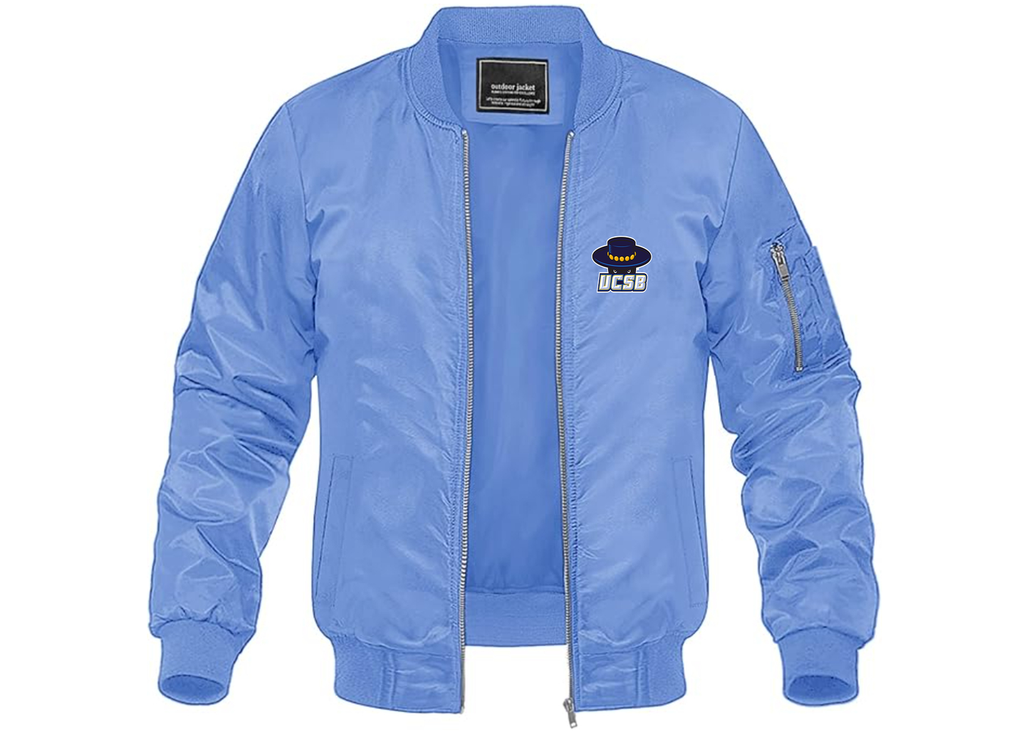Men's UCSB Gauchos Lightweight Bomber Jacket Windbreaker Softshell Varsity Jacket Coat