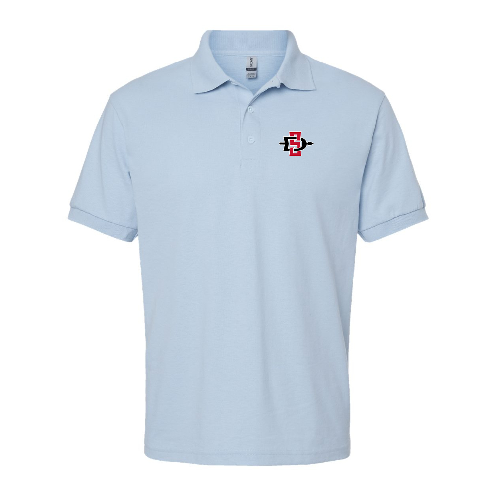 Men's San Diego State Aztecs Logo Gildan Dry Blend Jersey Polo