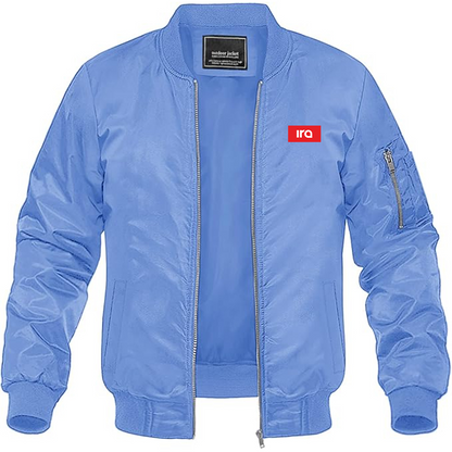 Men's IRA Logo Lightweight Bomber Jacket Windbreaker Softshell Varsity Jacket Coat