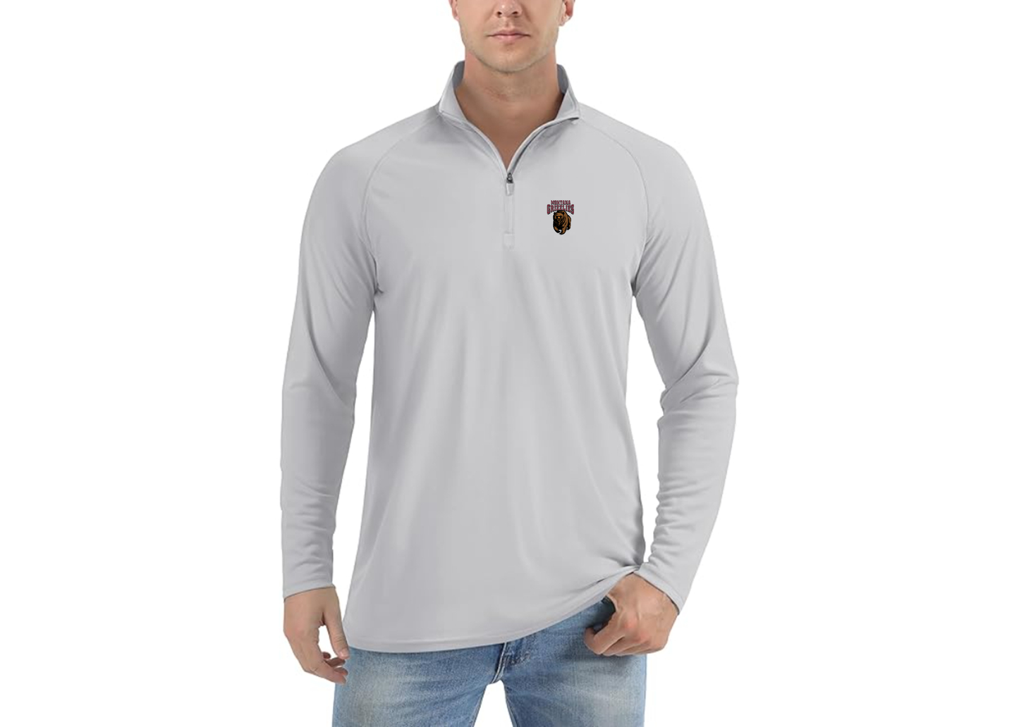 Men's Montana Grizzliesl Lightweight Quarter-Zip Athletic Shirt Long Sleeve Performance Wear