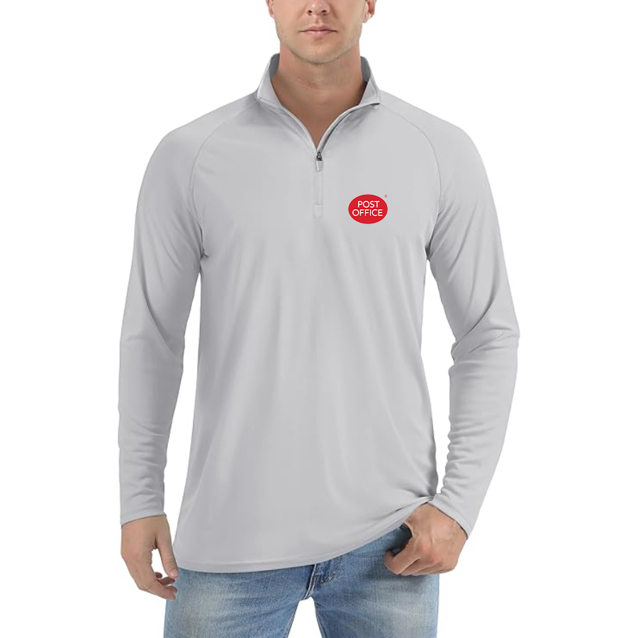 Men’s Post Office Logo Lightweight Quarter-Zip Athletic Shirt Long Sleeve Performance Wear